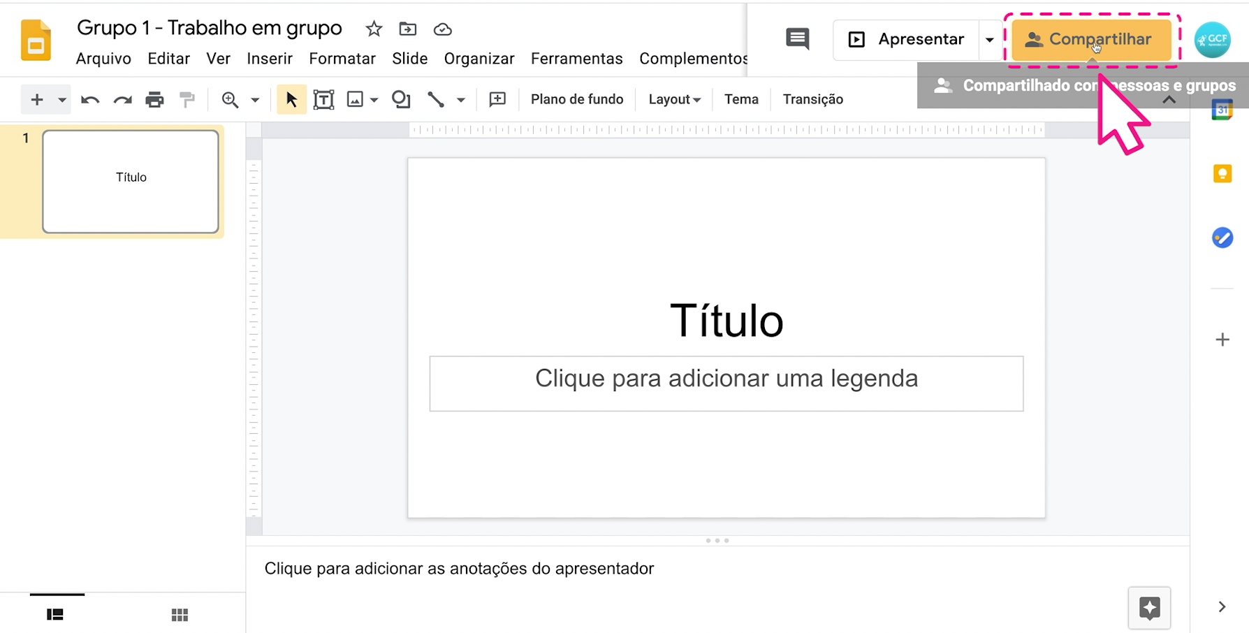 Como criar trabalhos em grupo no Google Sala de Aula 7